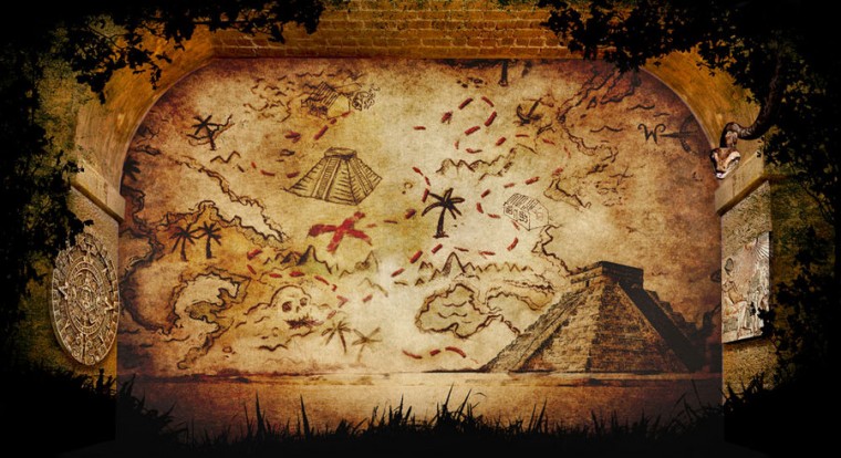 carte mystérieuse dans le thème d'Indiana Jones